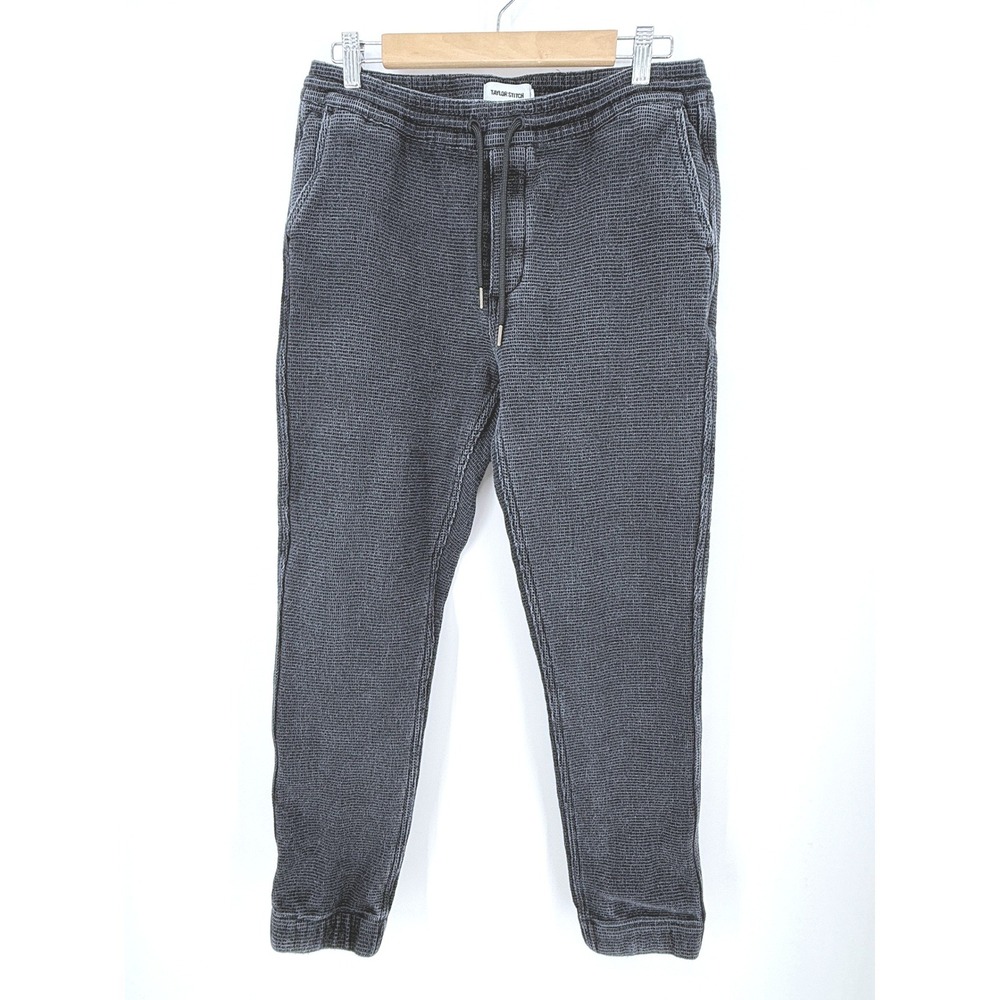Taylor Stitch Morse Pant Blue Waffle Knit Jogger Sweatpants Mens L Streetwear